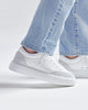 LT 02 Platform Premium Nappa White – platform sneakers in white nappa leather, on-feet with jeans
