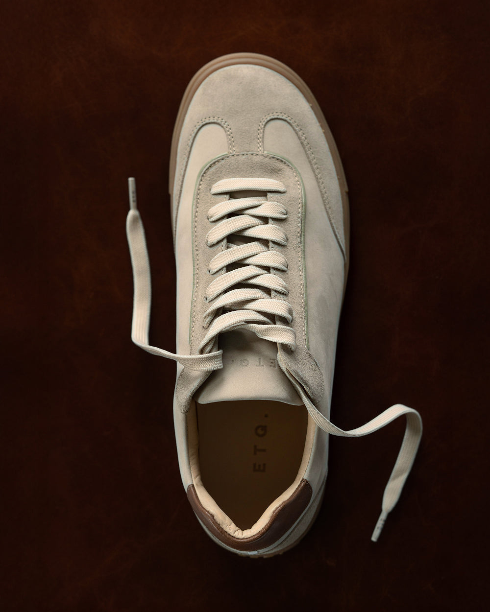 LT 05 Layered Gum Dark Sand – sneakers in beige nubuck and suede, worn