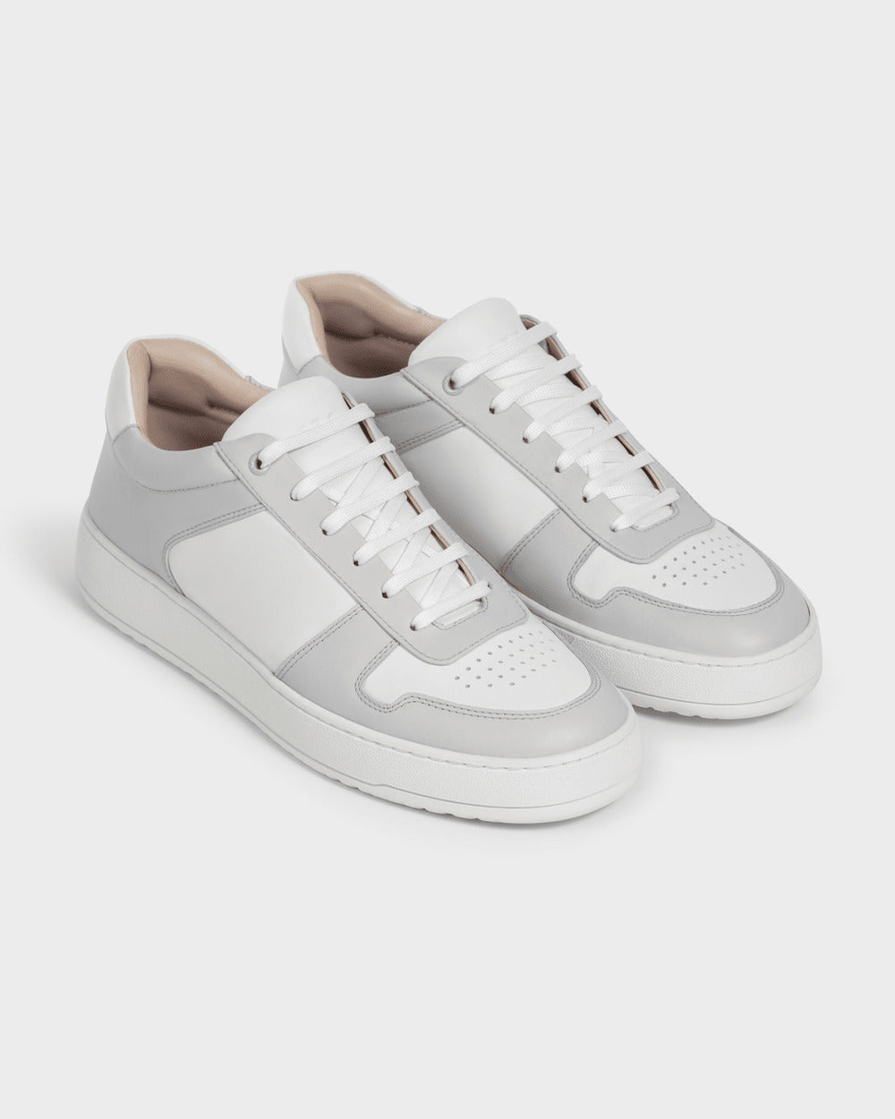 LT 07 Premium Nappa White / Cement Grey – sneakers in white and grey nappa leather, photo 7