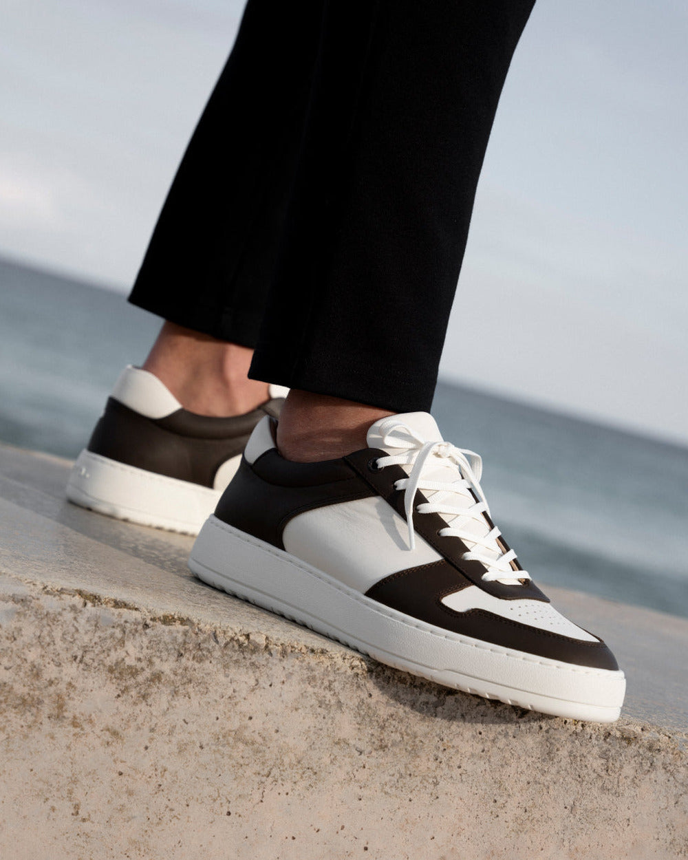 LT 07 Premium Nappa White / Chocolate – sneakers in white and brown nappa leather, photo 4