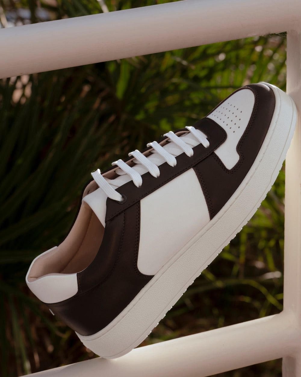 LT 07 Premium Nappa White / Chocolate – sneakers in white and brown nappa leather, photo 6