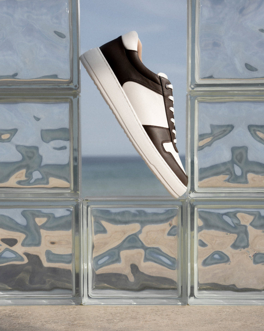 LT 07 Premium Nappa White / Chocolate – sneakers in white and brown nappa leather, photo 10