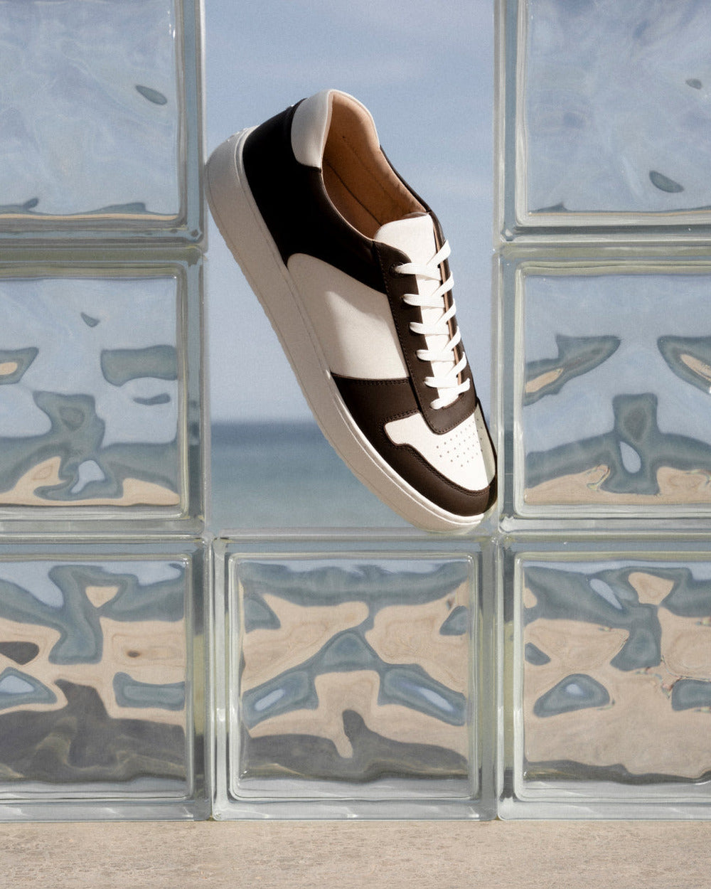 LT 07 Premium Nappa White / Chocolate – sneakers in white and brown nappa leather, photo 11