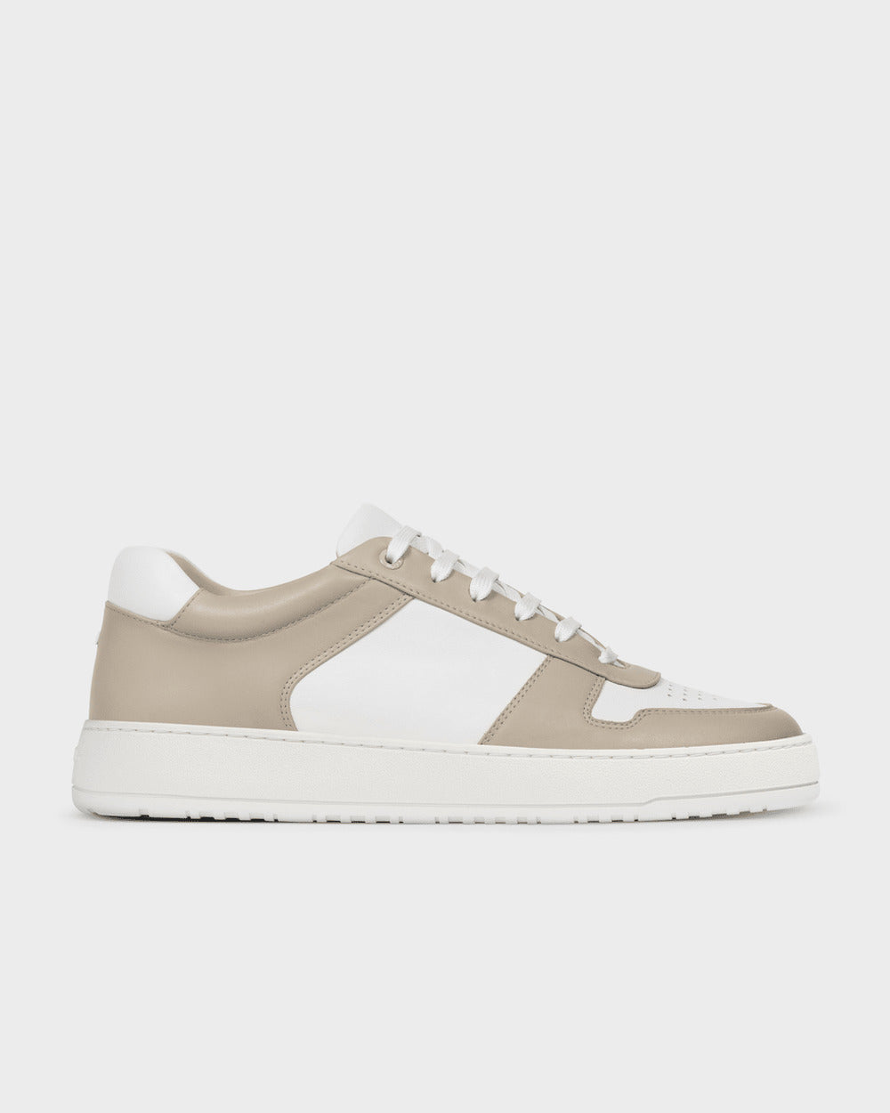 LT 07 Premium Nappa White / Sand – sneakers in white and beige nappa leather