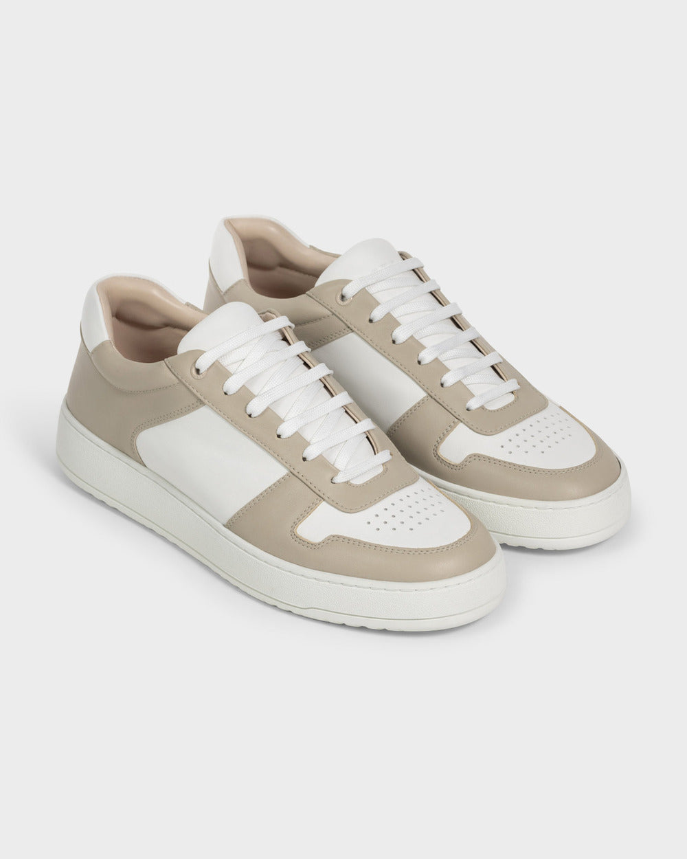 LT 07 Premium Nappa White / Sand – sneakers in white and beige nappa leather, photo 11