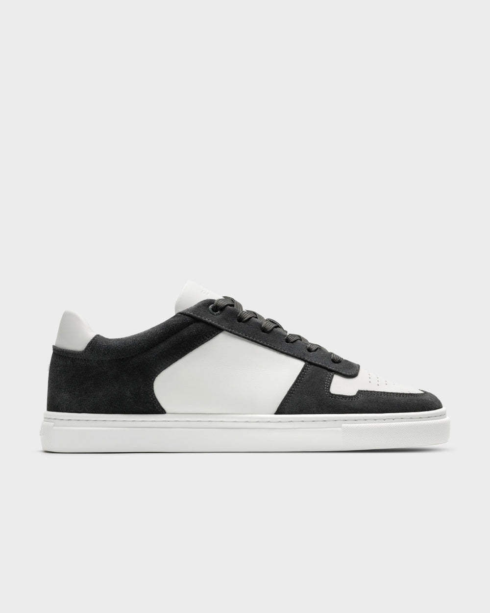 LT 07 White / Anthracite – sneakers in white and grey nappa leather and suede
