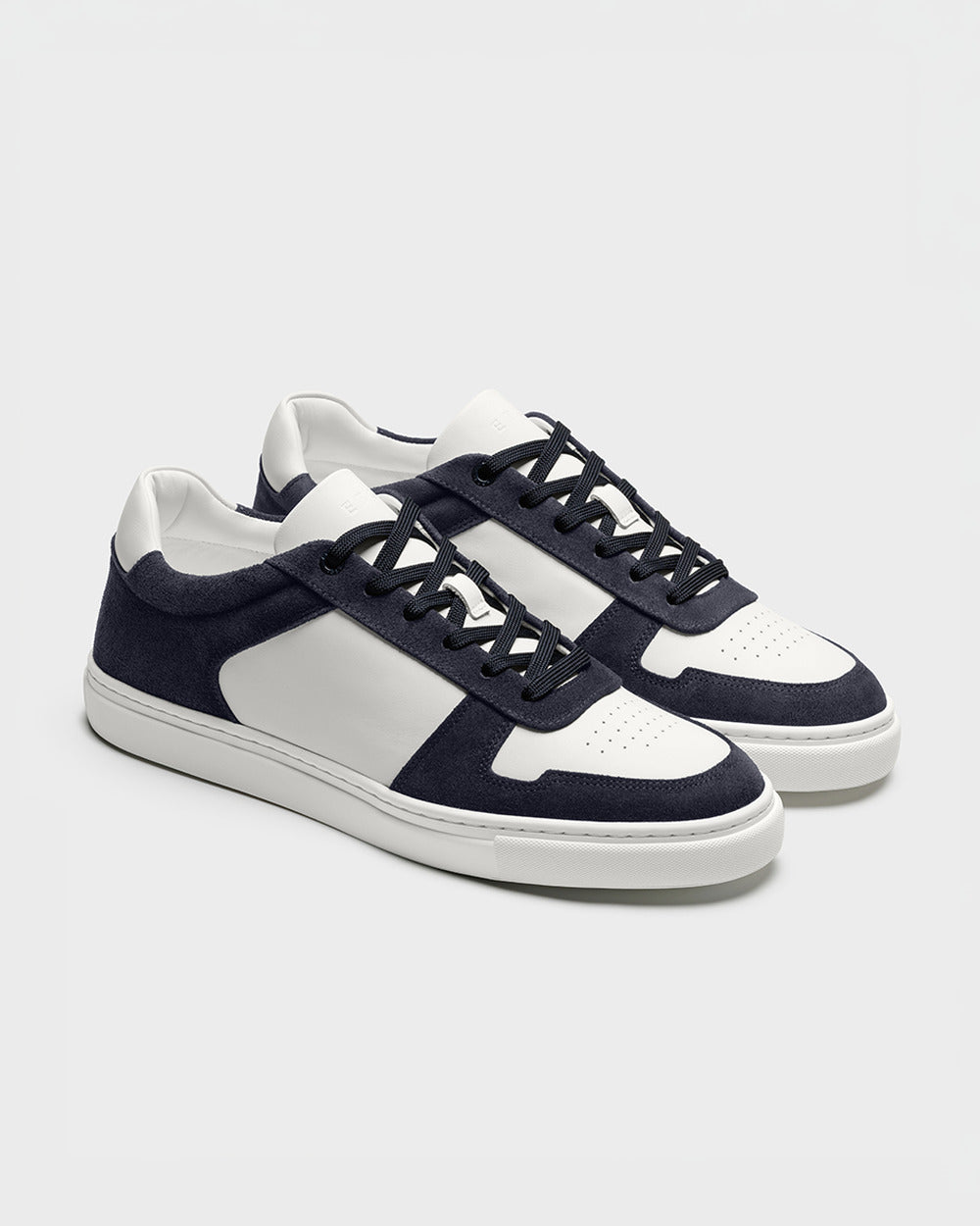 LT 07 White / Blueberry – sneakers in white and blue nappa leather and suede, photo 5