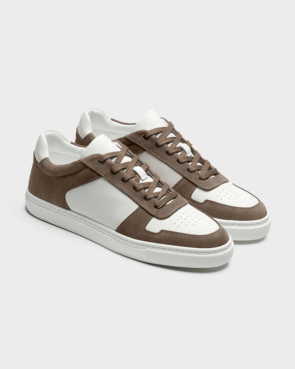 LT 07 White / Desert Taupe – sneakers in white and taupe nappa leather and suede, photo 6