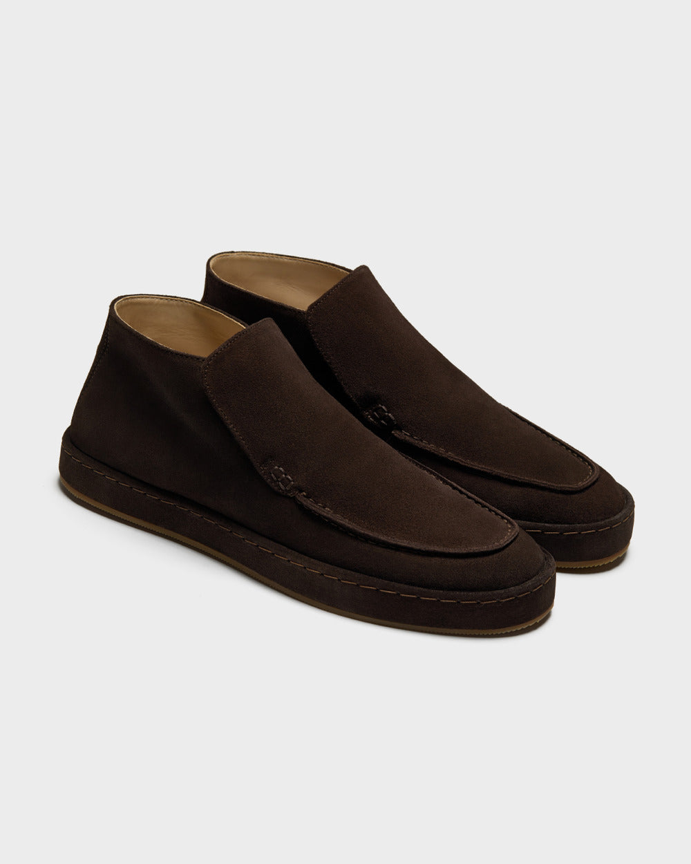 ML 02 Full Suede Chocolate – mid loafers in brown suede, photo 9