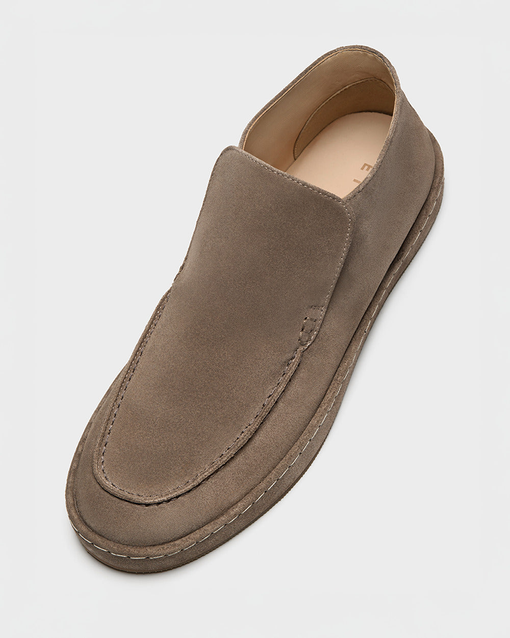 ML 02 Full Suede Desert Taupe – mid loafers in taupe suede, photo 8