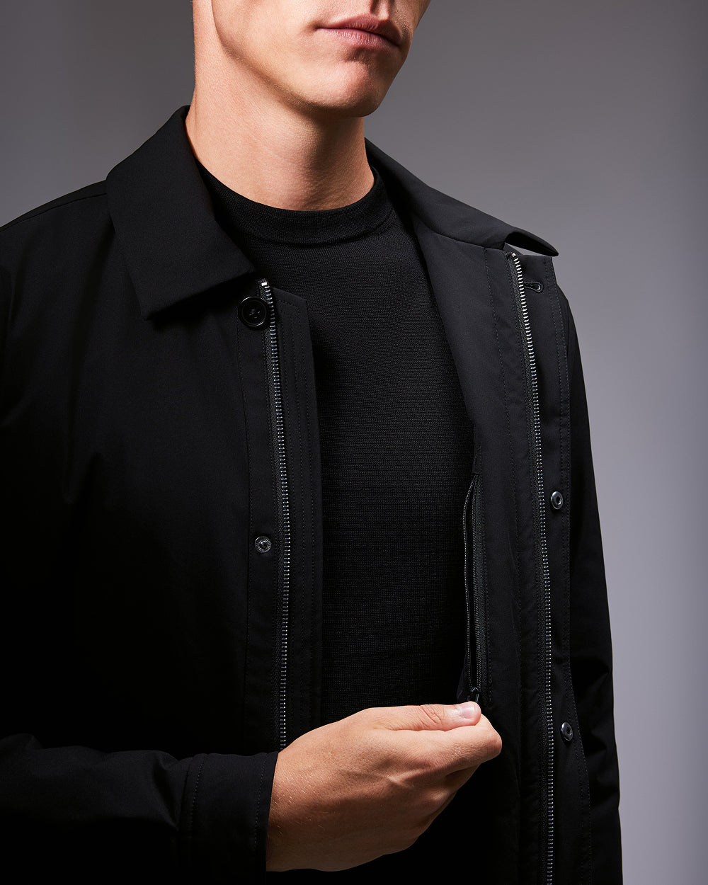 JC 01 Modular Trenchcoat Black