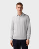 PO 04 Tailored Longsleeve Cement Grey – long sleeve knitted polo in grey cotton and silk