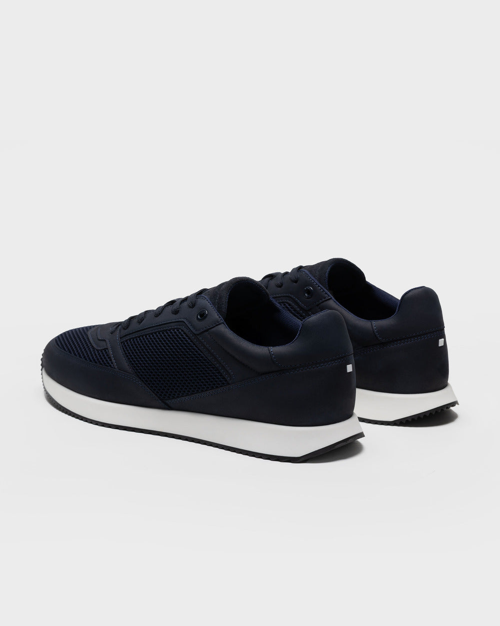 RS 01 Lightweight Blueberry – runner sneakers in blue nubuck leather and mesh, photo 13
