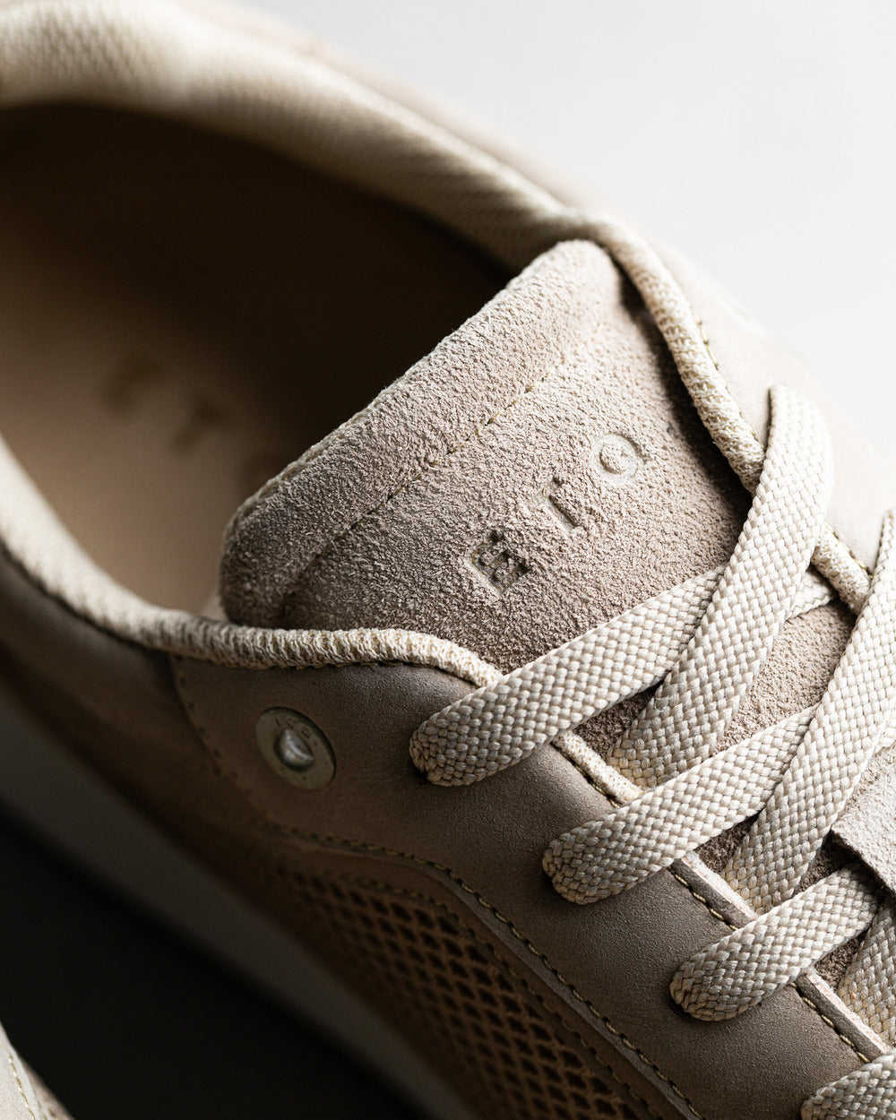RS 01 Lightweight Desert Taupe – runner sneakers in taupe nubuck leather and mesh, photo 8