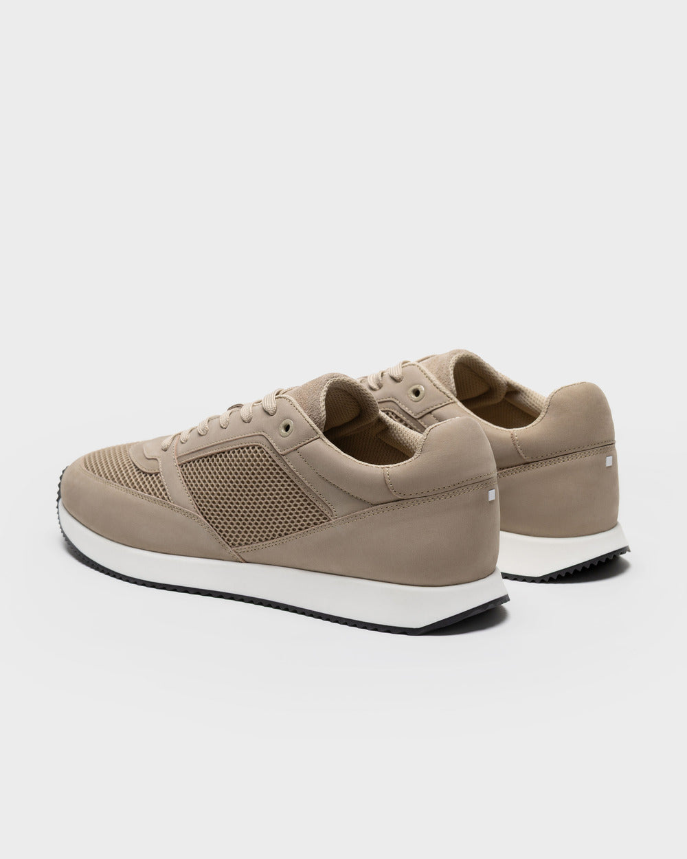 RS 01 Lightweight Desert Taupe – runner sneakers in taupe nubuck leather and mesh, photo 11