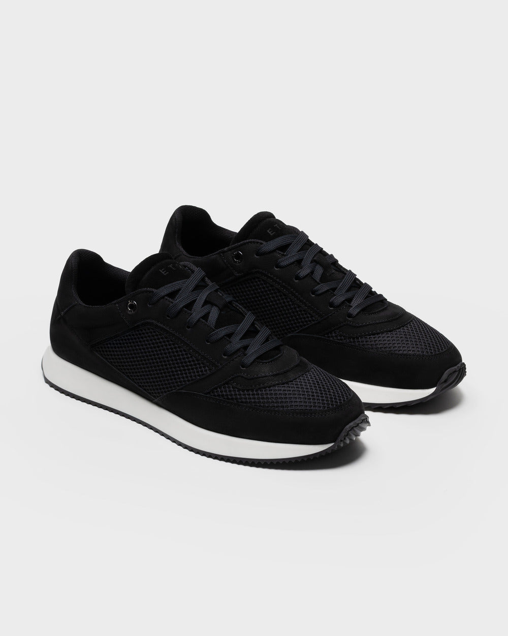 RS 01 Lightweight Jet Black – runner sneakers in black nubuck leather and mesh, photo 4