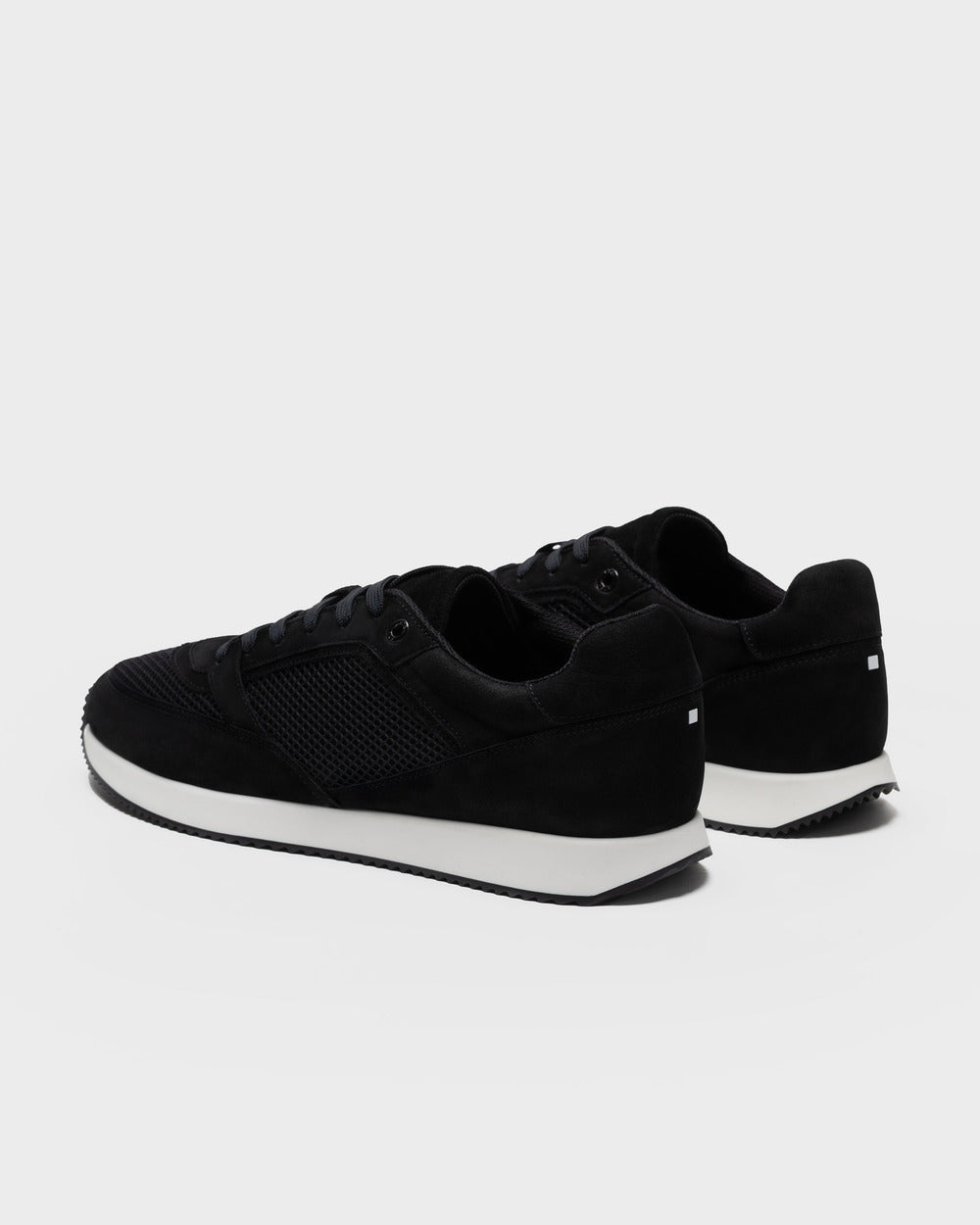 RS 01 Lightweight Jet Black – runner sneakers in black nubuck leather and mesh, photo 11