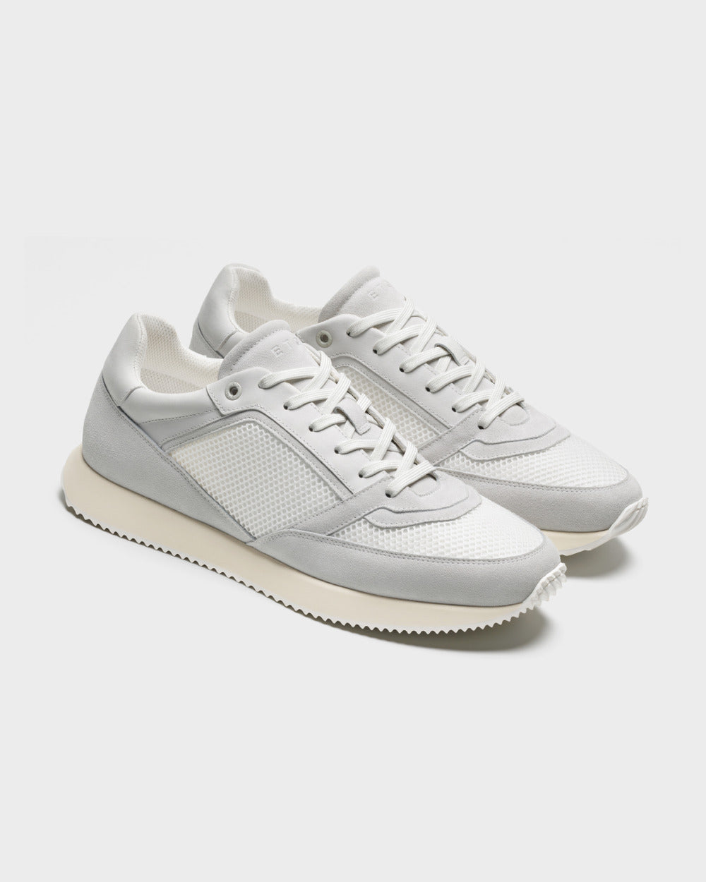 RS 01 Lightweight White / Cement Grey – runner sneakers in white and grey nubuck leather and mesh, photo 5