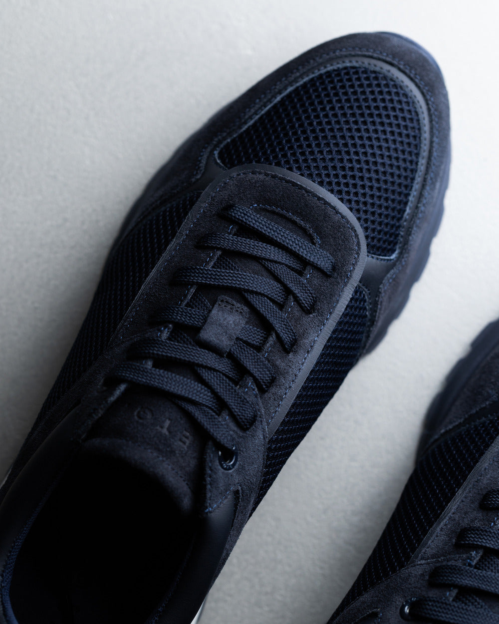 RS 03 Blueberry – runner sneakers in blue suede and mesh, photo 4