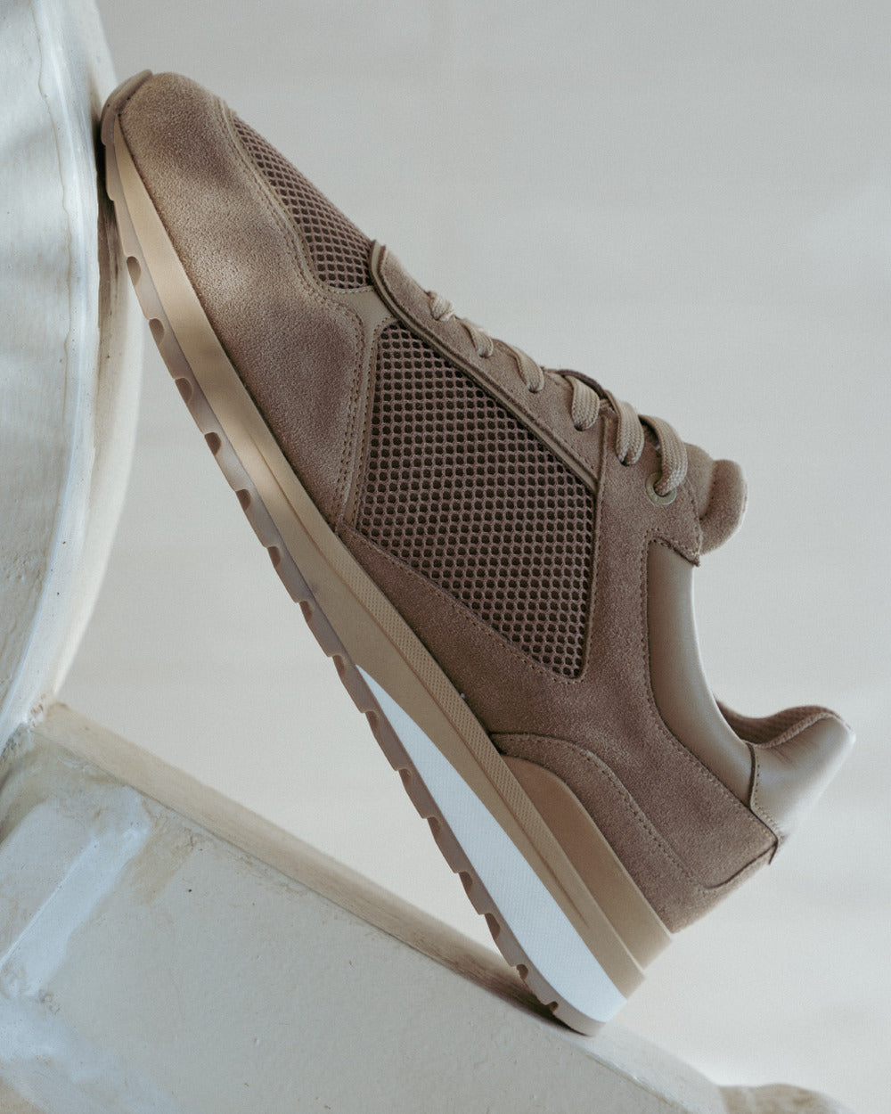 RS 03 Desert Taupe – runner sneakers in taupe suede and mesh, photo 10