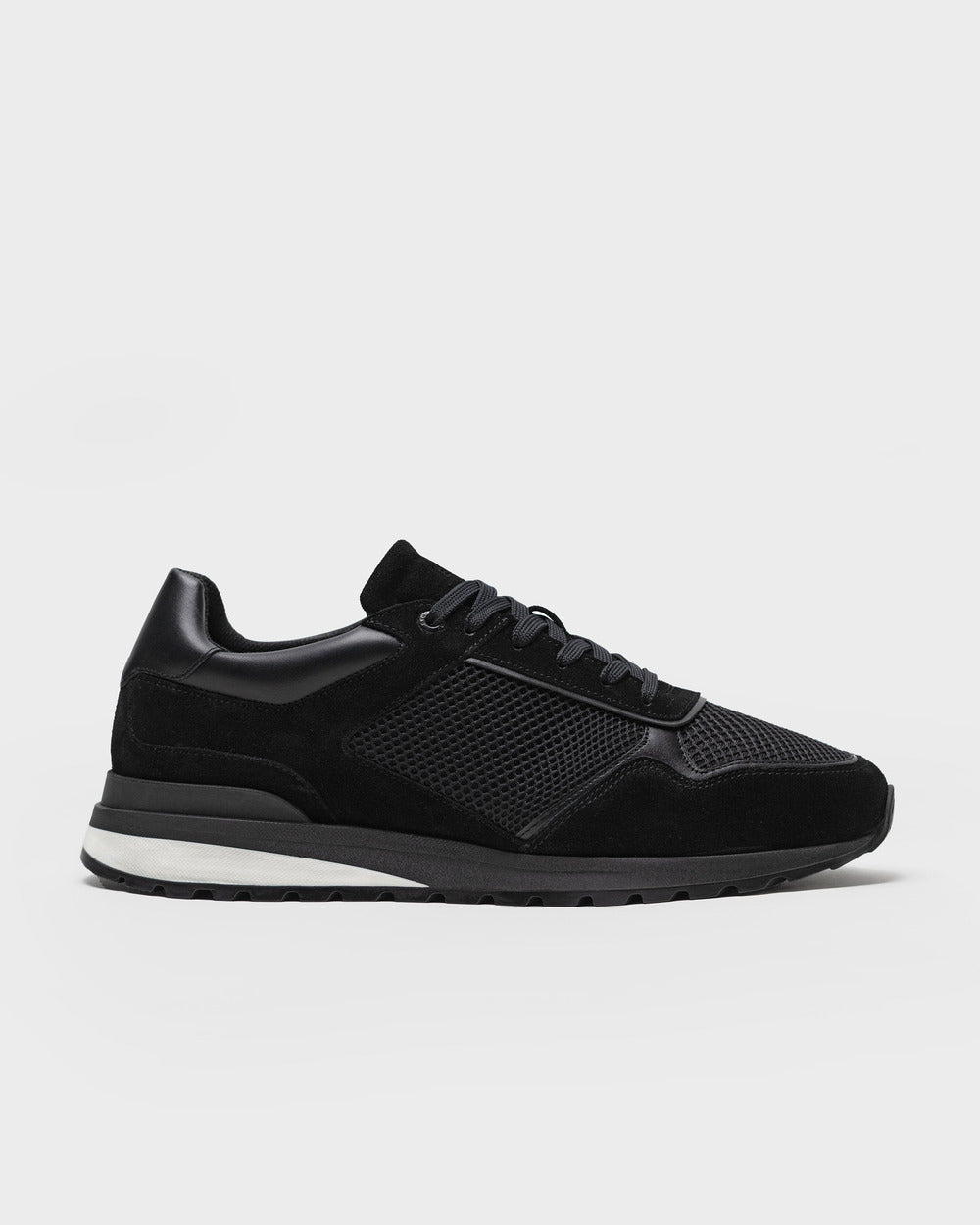 RS 03 Jet Black – runner sneakers in black suede and mesh