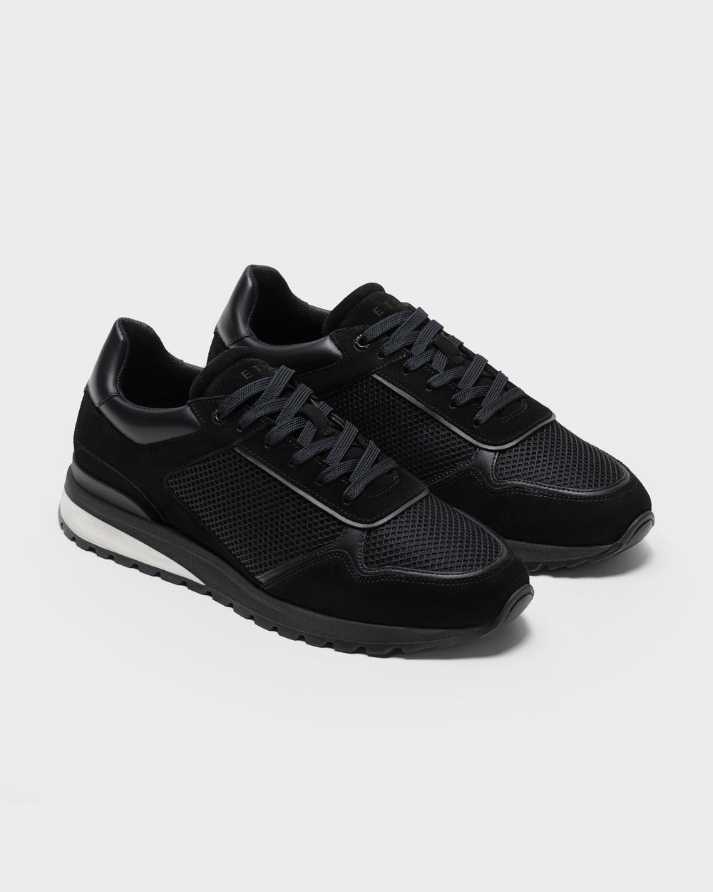 RS 03 Jet Black – runner sneakers in black suede and mesh, photo 6