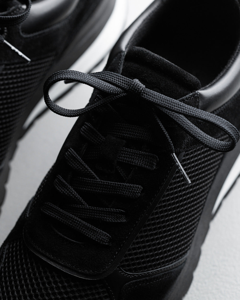 RS 03 Jet Black – runner sneakers in black suede and mesh, photo 12