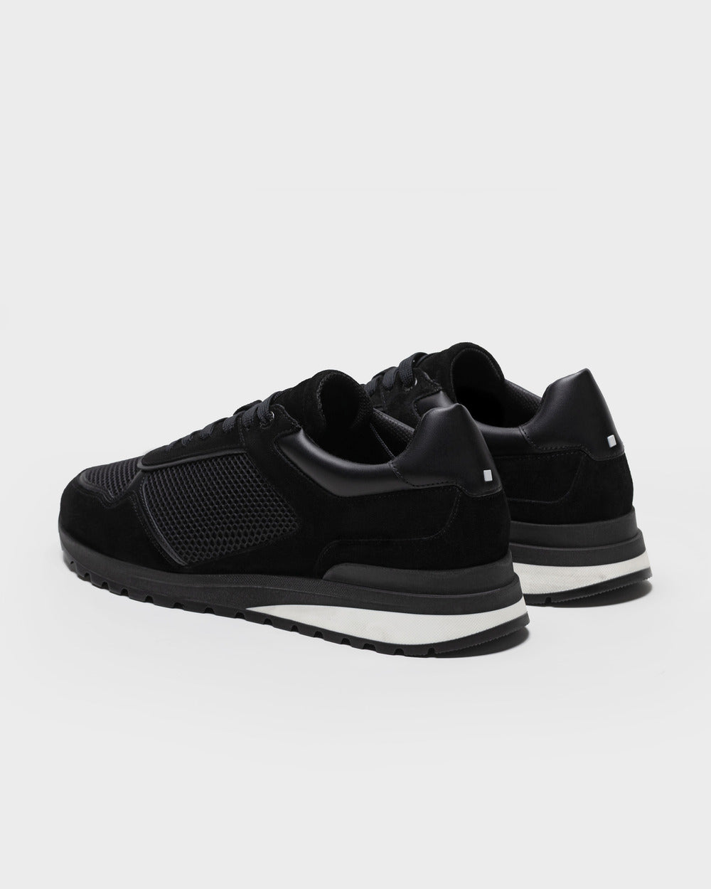 RS 03 Jet Black – runner sneakers in black suede and mesh, photo 14