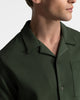 SH 04 Jacquard Forest Green – short sleeve shirt in green cotton jacquard, photo 3