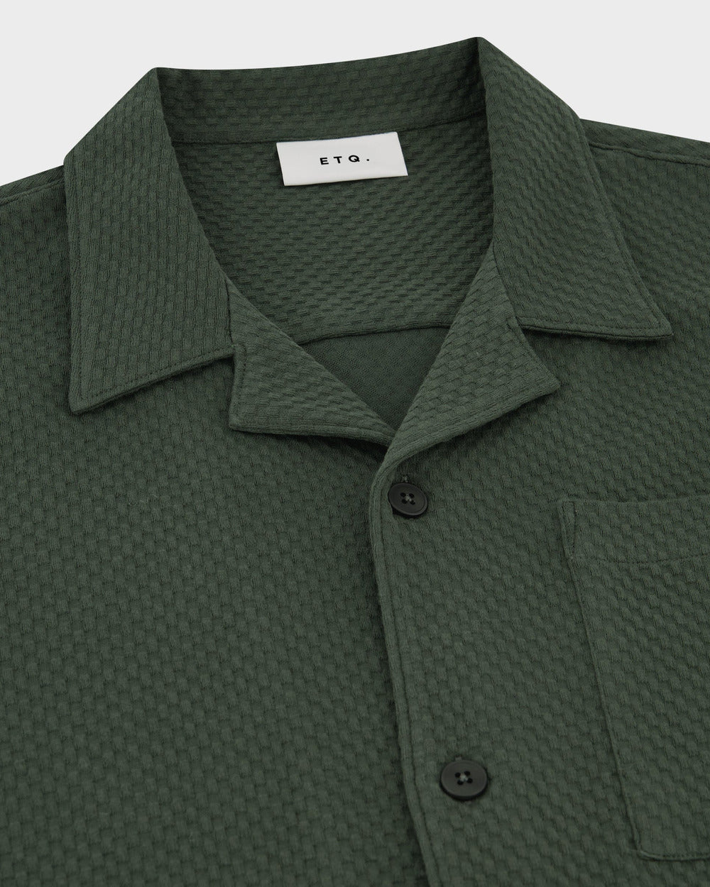SH 04 Jacquard Forest Green – short sleeve shirt in green cotton jacquard, detail