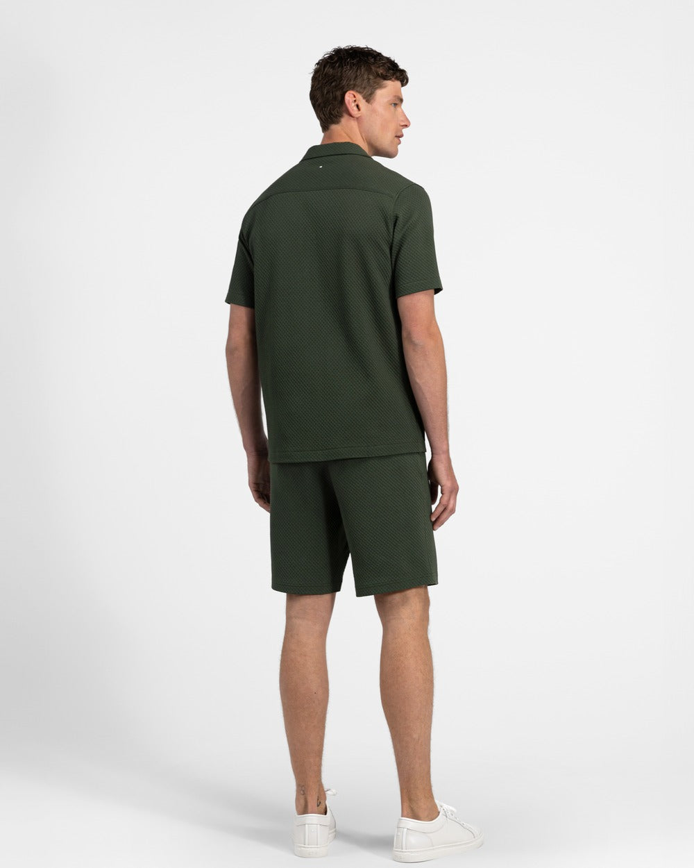 ST 02 Jacquard Forest Green and SH 04 Jacquard Forest Green – shorts and short sleeve shirt