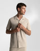 SH 04 Jacquard Sand – short sleeve shirt in beige cotton jacquard, photo 2