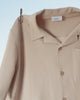 SH 04 Jacquard Sand – short sleeve shirt in beige cotton jacquard, photo 3