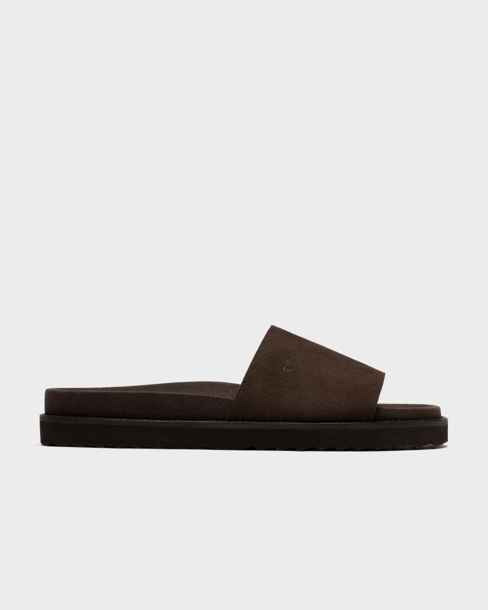 SL 01 Full Suede Chocolate – slides in brown suede