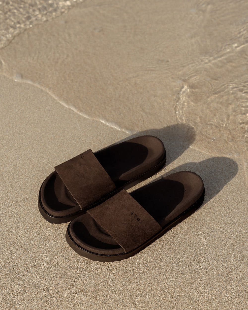 SL 01 Full Suede Chocolate – slides in brown suede, photo 4