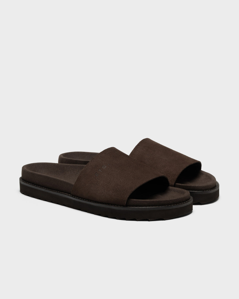 SL 01 Full Suede Chocolate – slides in brown suede, photo 10
