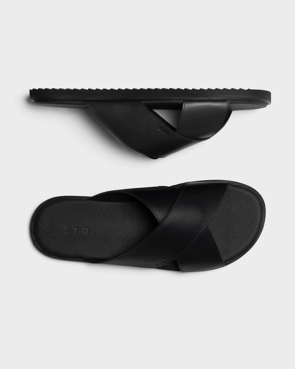 SL 03 Full Grain Black – cross strap slides in black full grain leather, photo 5