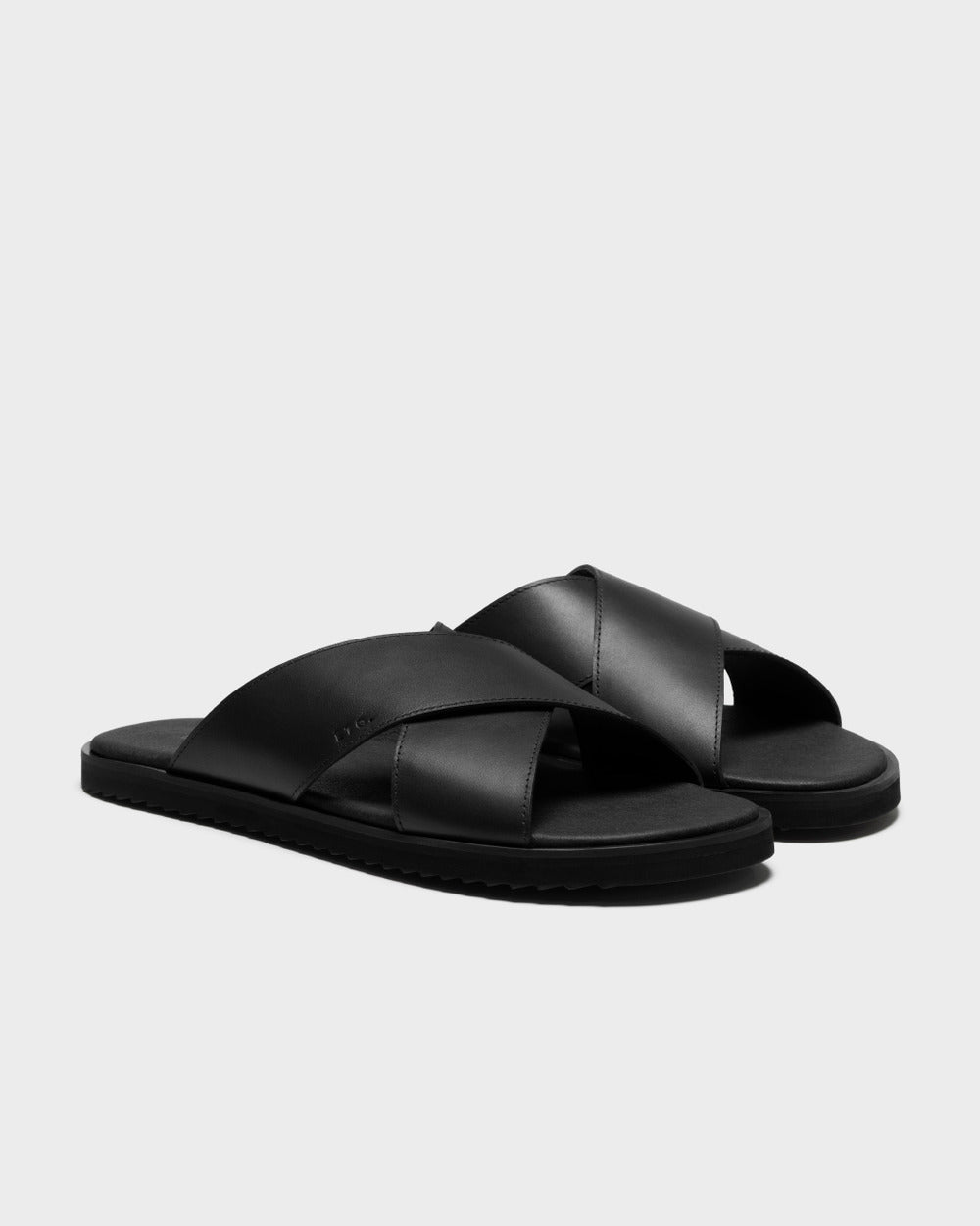 SL 03 Full Grain Black – cross strap slides in black full grain leather, photo 7