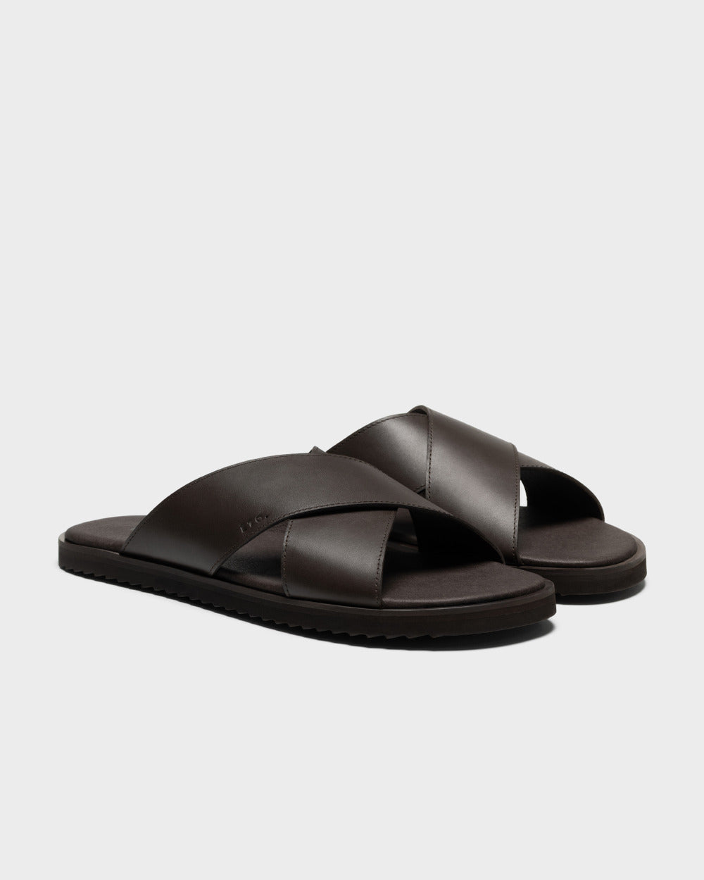 SL 03 Full Grain Chocolate – cross strap slides in brown full grain leather, photo 5