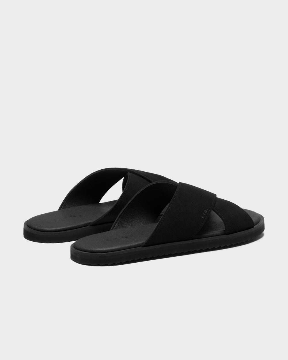 SL 03 Suede Black – cross strap slides in black suede, photo 9