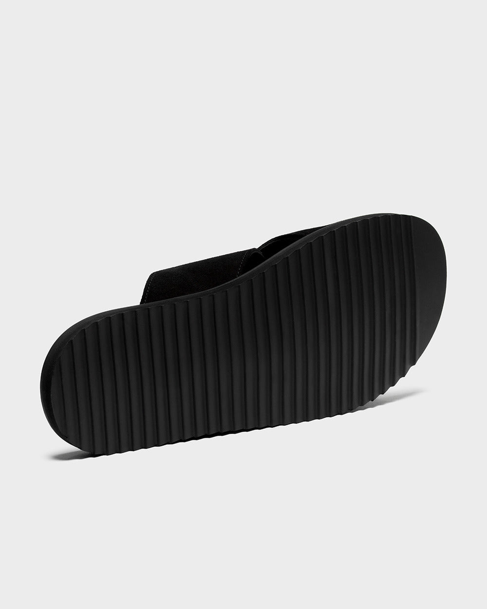 SL 03 Suede Black – cross strap slides in black suede, photo 10