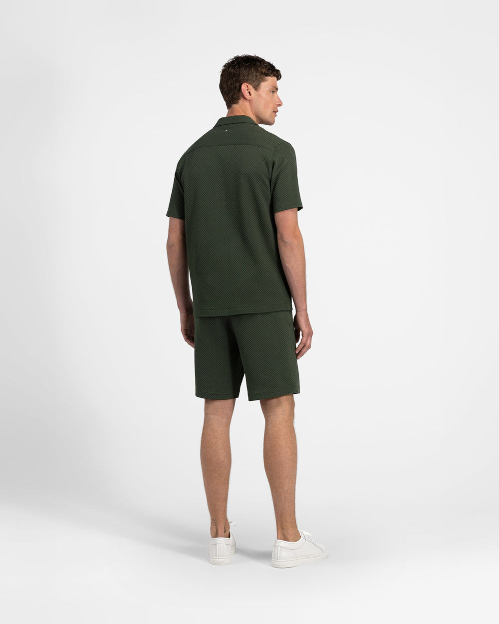 ST 02 Jacquard Forest Green and SH 04 Jacquard Forest Green – shorts and short sleeve shirt