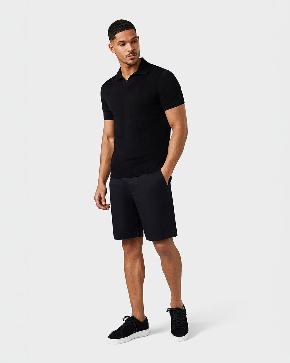 ST 03 Essence Chino Black – chino shorts in black cotton twill, photo 4