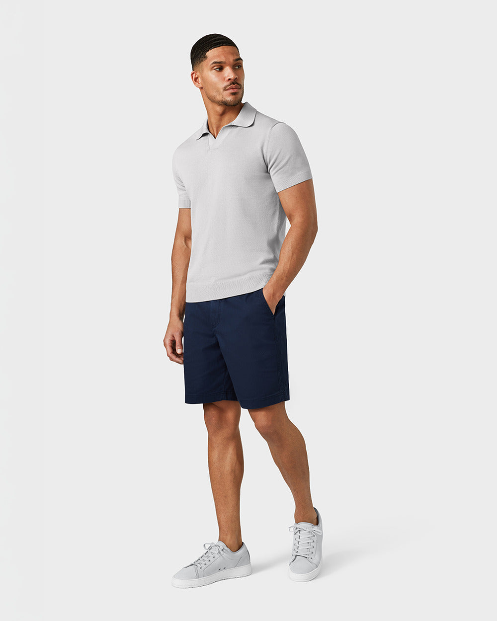 ST 03 Essence Chino Blueberry – chino shorts in blue cotton twill, photo 5
