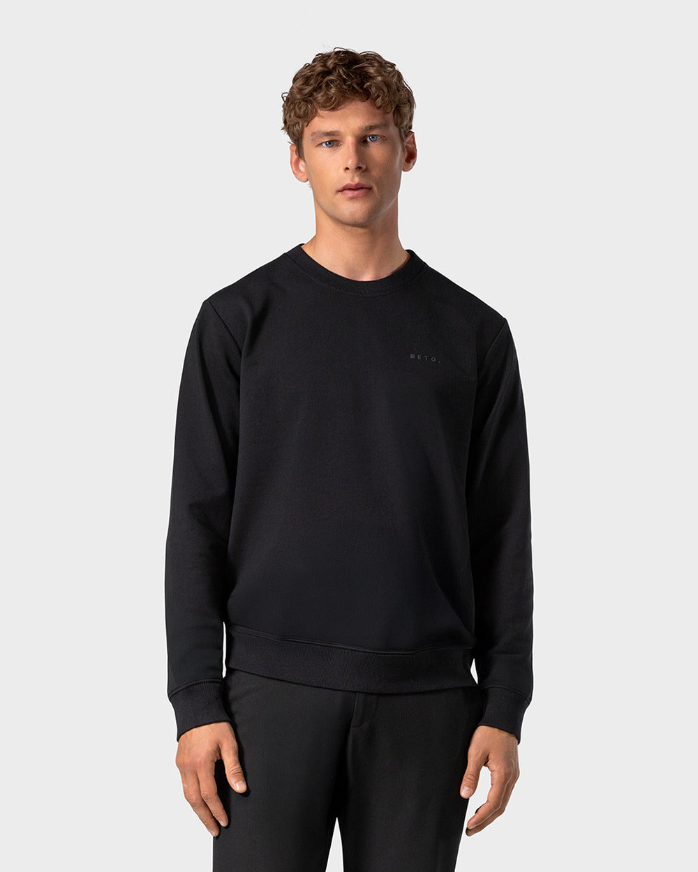 SW 01 Marked Black 2.0 – sweatshirt in black stretch cotton