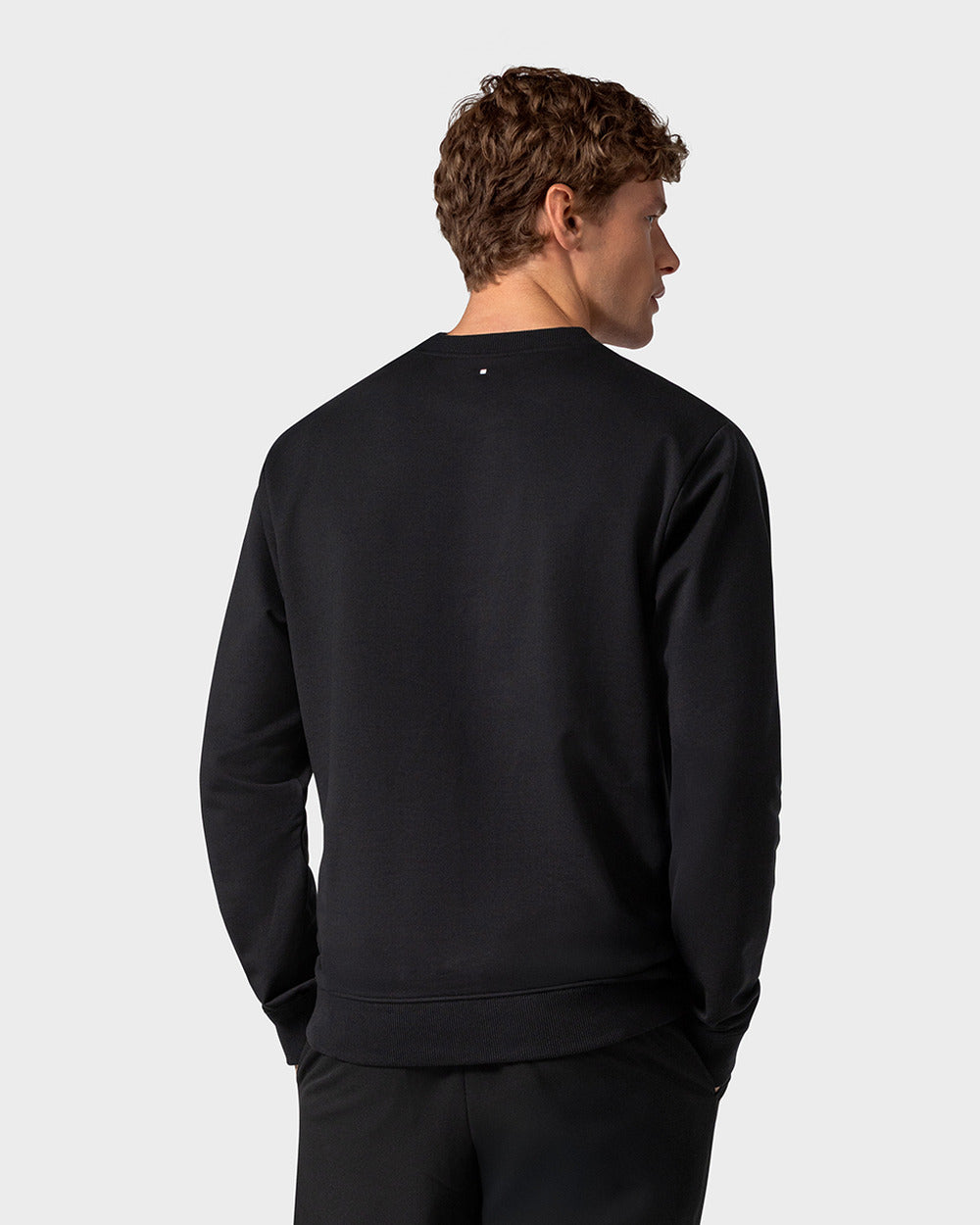 SW 01 Marked Black 2.0 – sweatshirt in black stretch cotton, photo 10