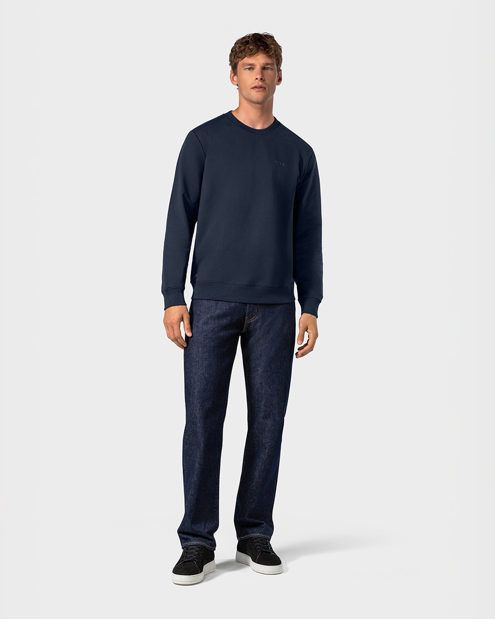 SW 01 Marked Blueberry 2.0 – sweatshirt in blue stretch cotton, photo 8