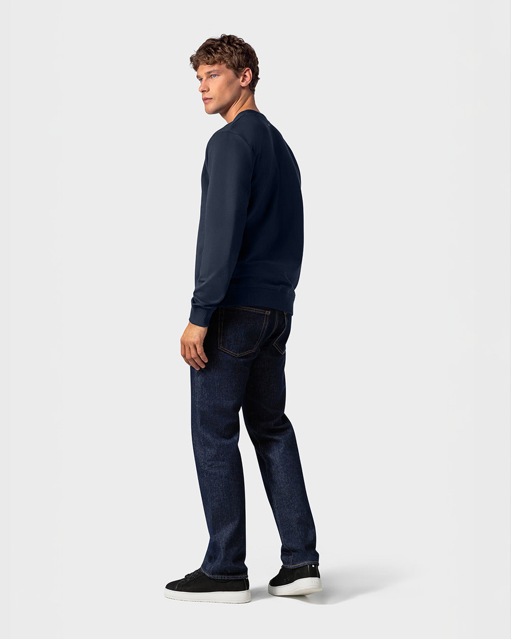 SW 01 Marked Blueberry 2.0 – sweatshirt in blue stretch cotton, photo 9