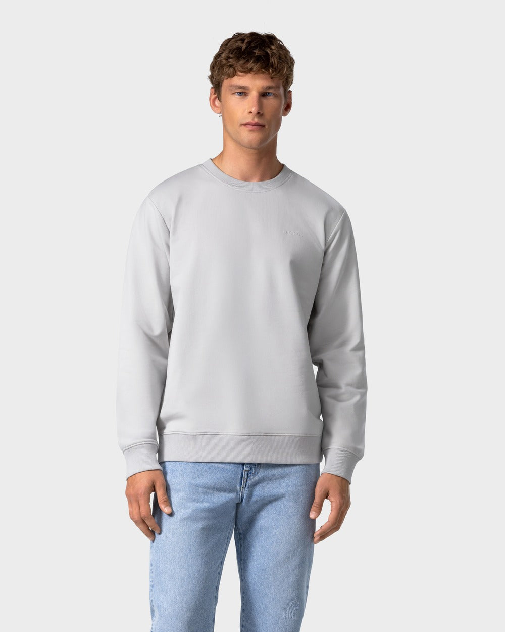 SW 01 Marked Cement Grey 2.0 – sweatshirt in grey stretch cotton