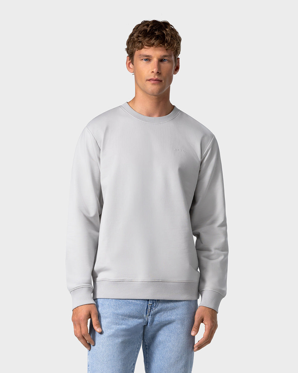 SW 01 Marked Cement Grey 2.0 – sweatshirt in grey stretch cotton